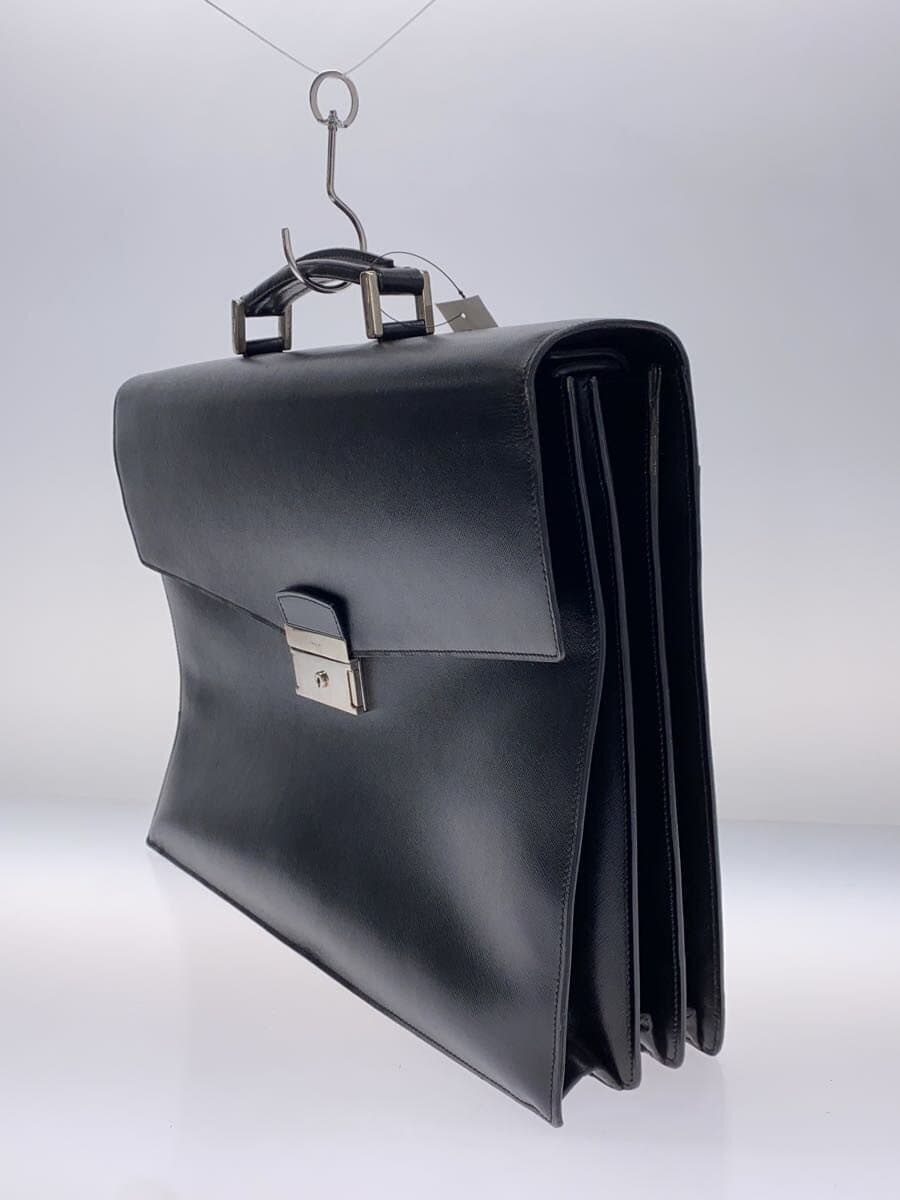 PRADA Briefcase Leather BLK Solid Rhino Fur 2