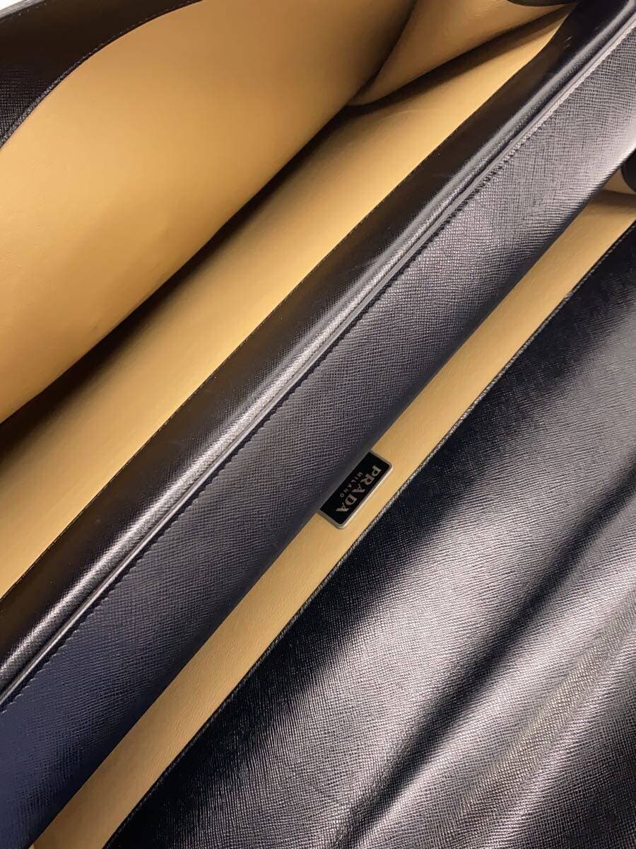 PRADA Briefcase Leather BLK Solid Rhino Fur 6