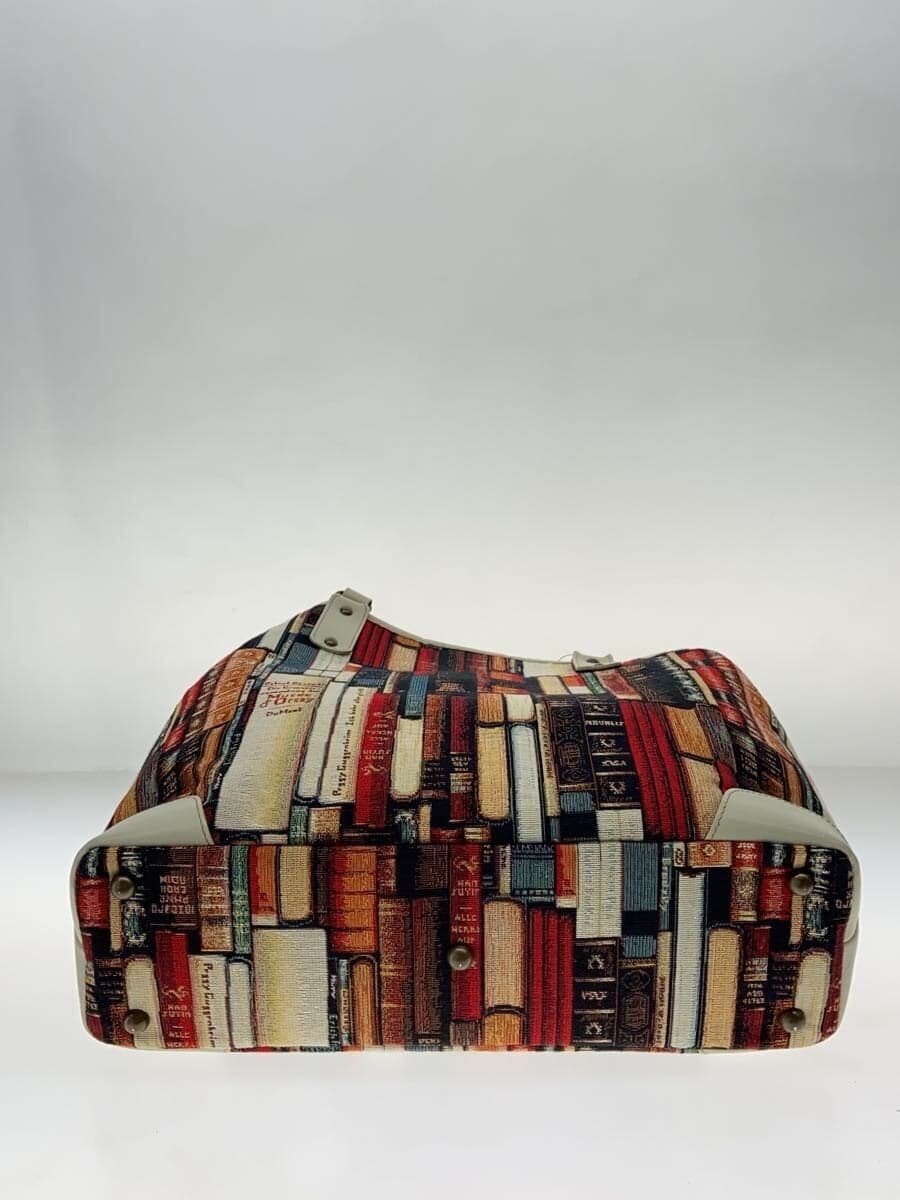 sapo-netta Tote Bag Multicolor Bookshelf Pattern Handbag 4