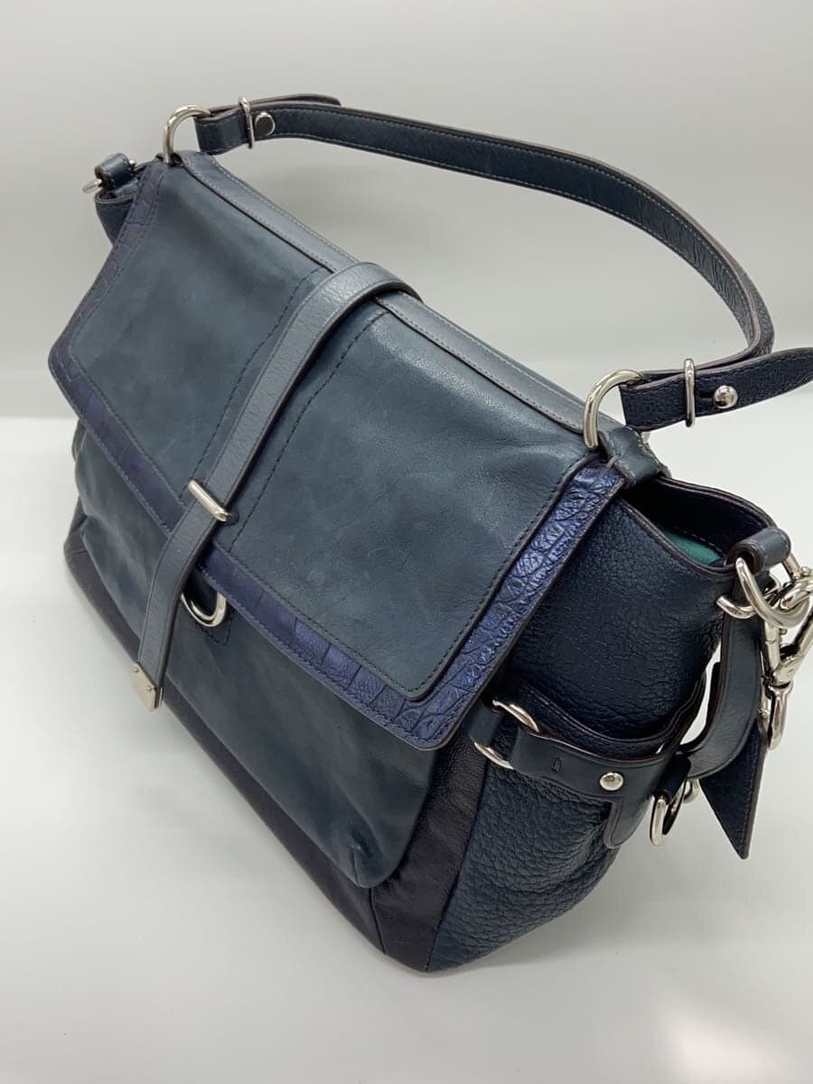 COACH Shoulder Bag Leather NVY 18664 2