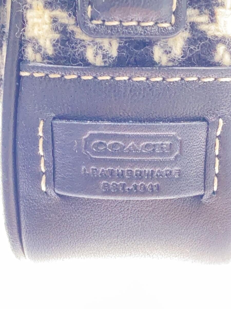 COACH handbag wool BLK houndstooth 8901 5