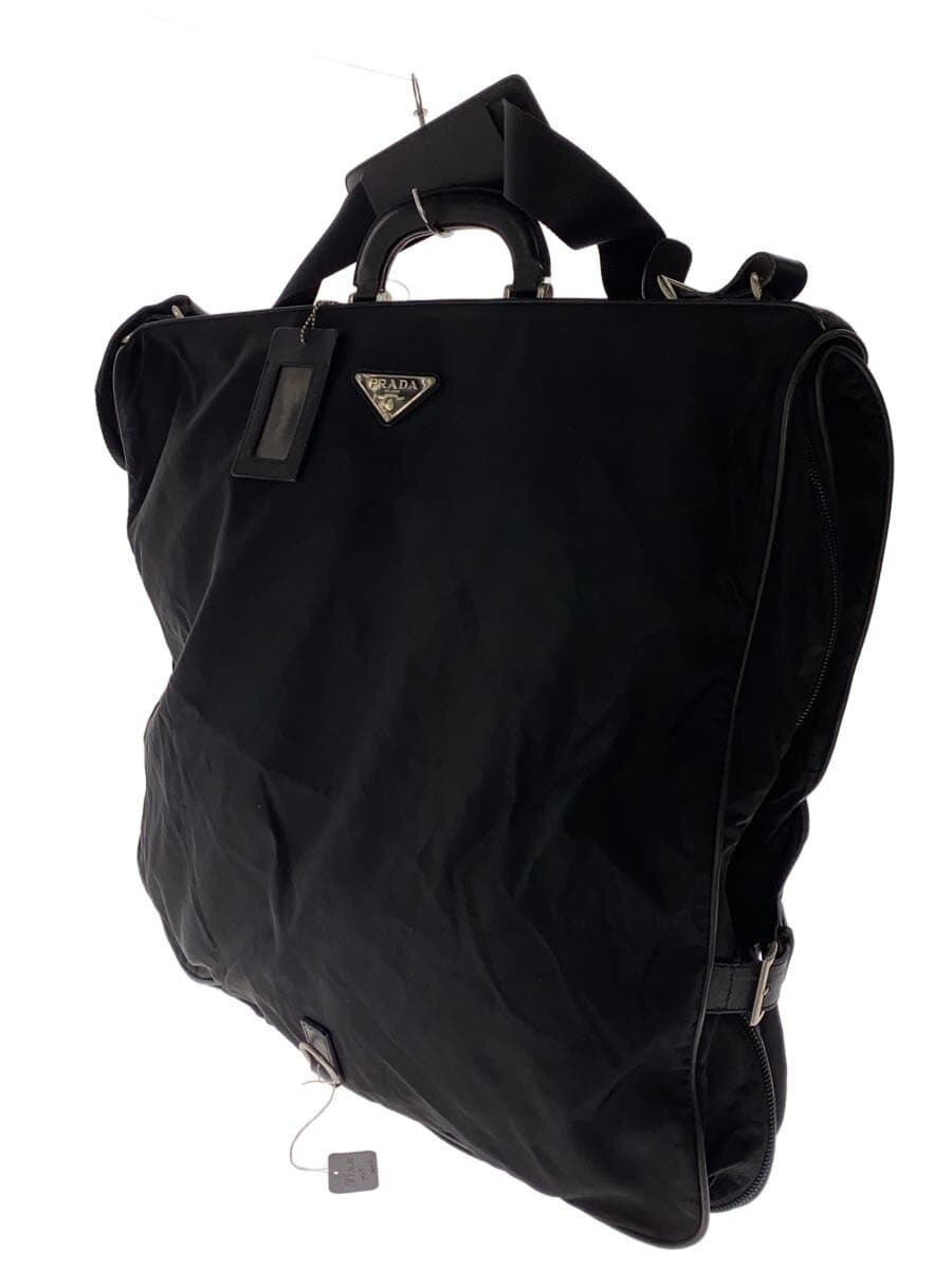 PRADA handbag 2WAY shoulder bag garment cover handbag leather BLK 2