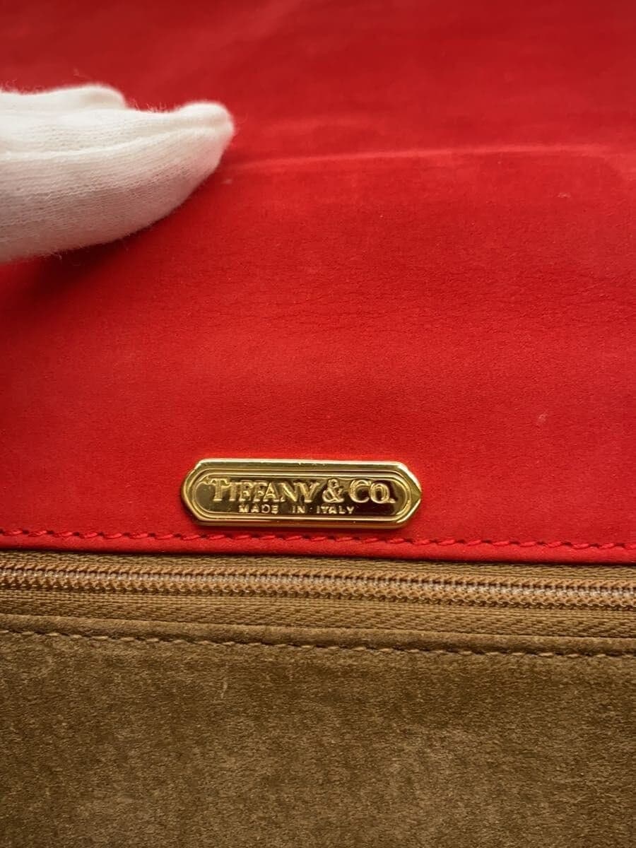 TIFFANY&Co. Chain Shoulder 2-Way Shoulder Bag Suede RED 5