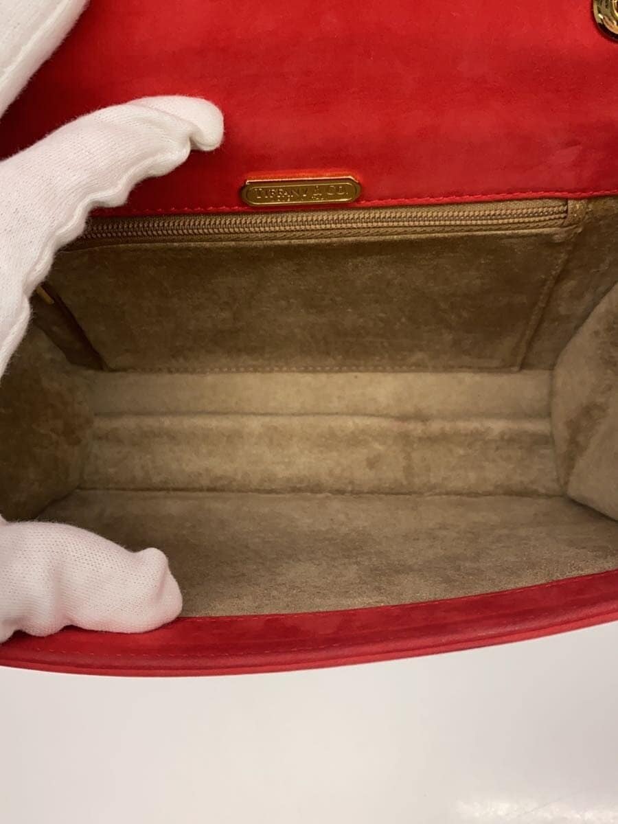 TIFFANY&Co. Chain Shoulder 2-Way Shoulder Bag Suede RED 6
