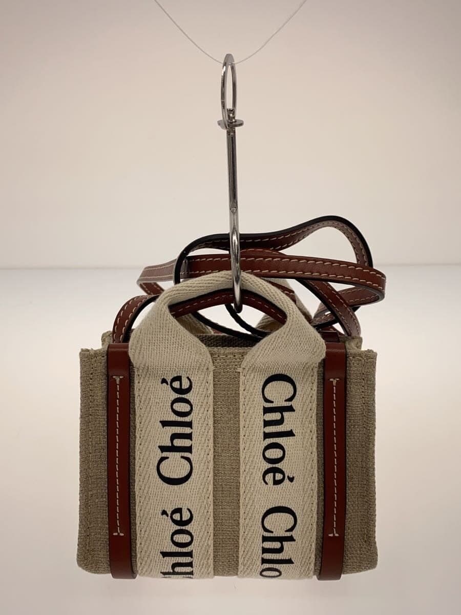 ChloeWOODY Nano Shoulder Bag Canvas Ivory 3