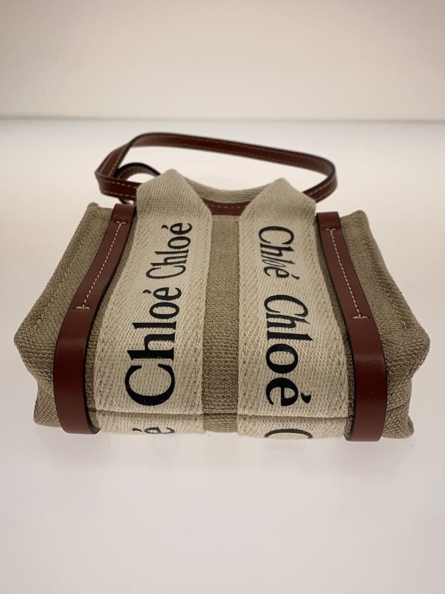 ChloeWOODY Nano Shoulder Bag Canvas Ivory 4