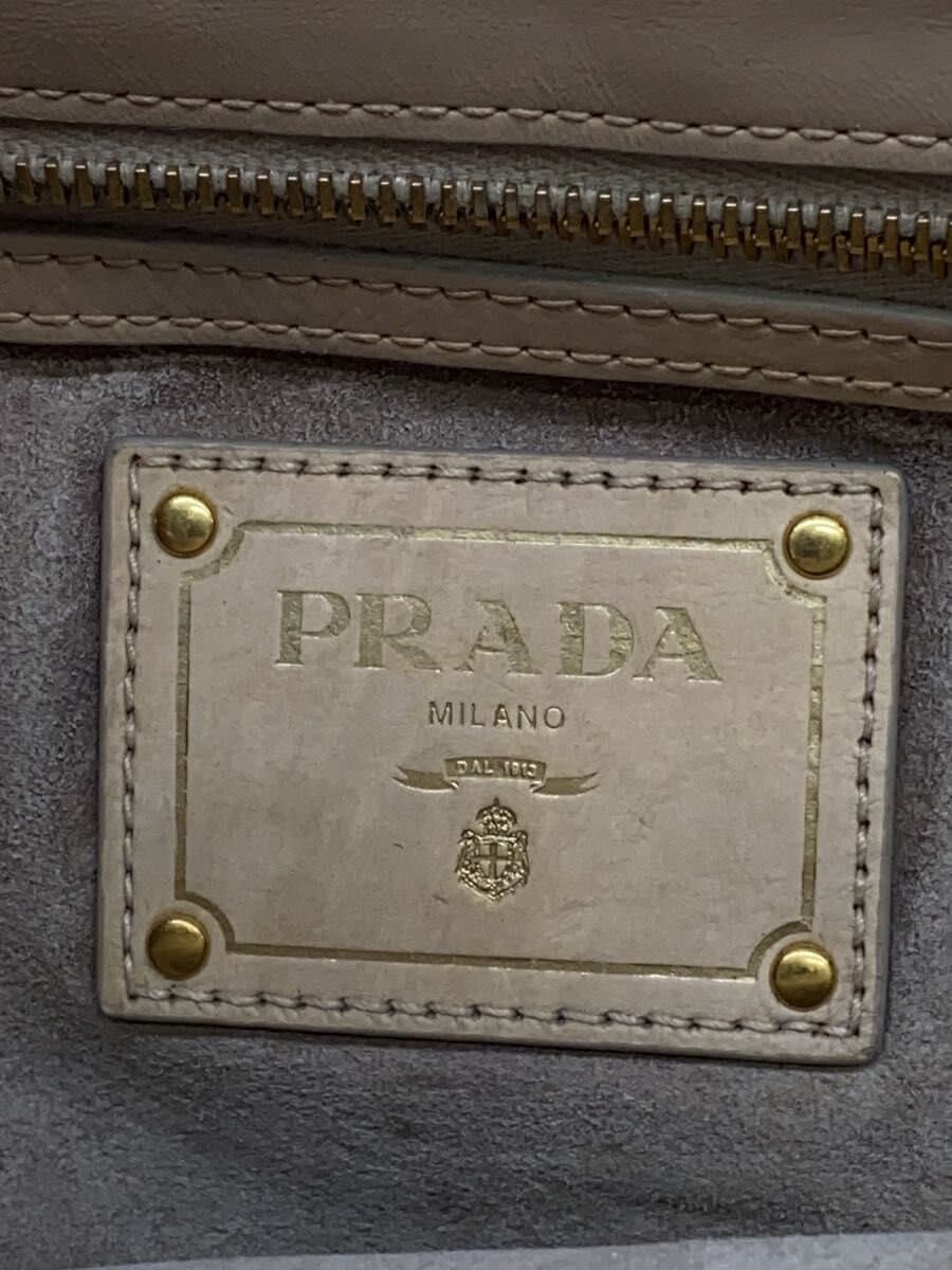 PRADA Shoulder Bag Leather CRM 5