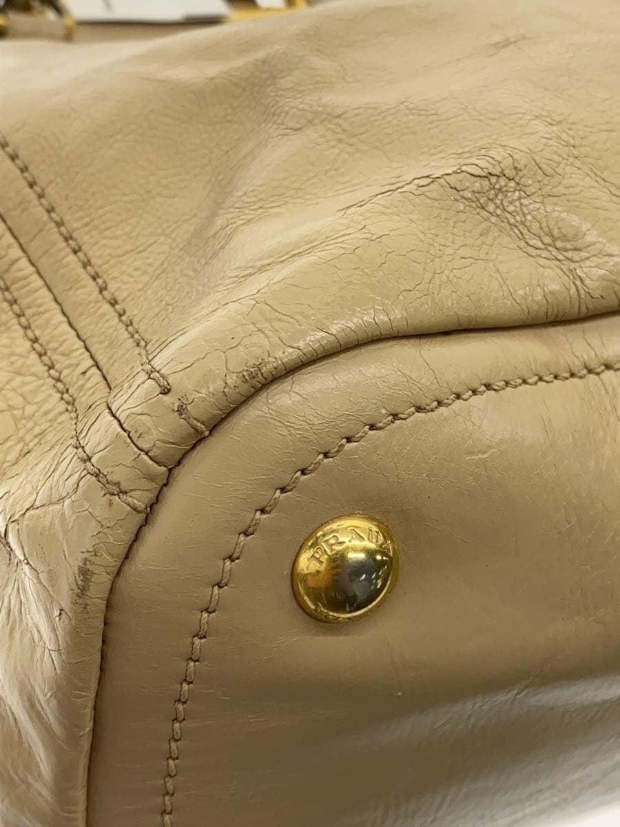 PRADA Shoulder Bag Leather CRM 7