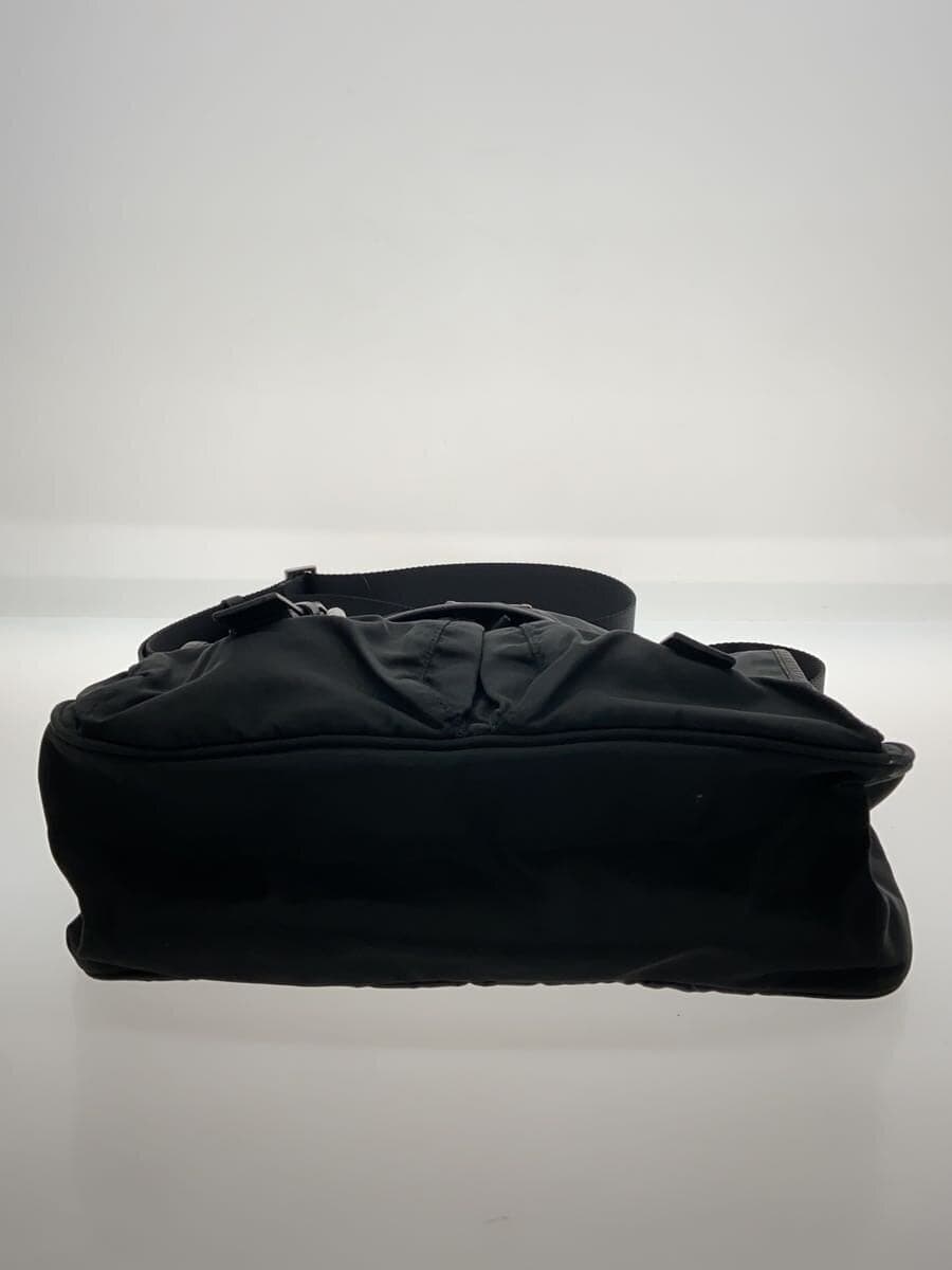 PRADA Triangle Leather Belt Shoulder Bag Nylon BLK Plain 4