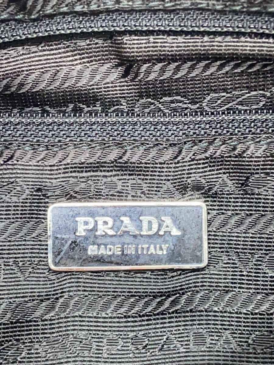 PRADA Triangle Leather Belt Shoulder Bag Nylon BLK Plain 5