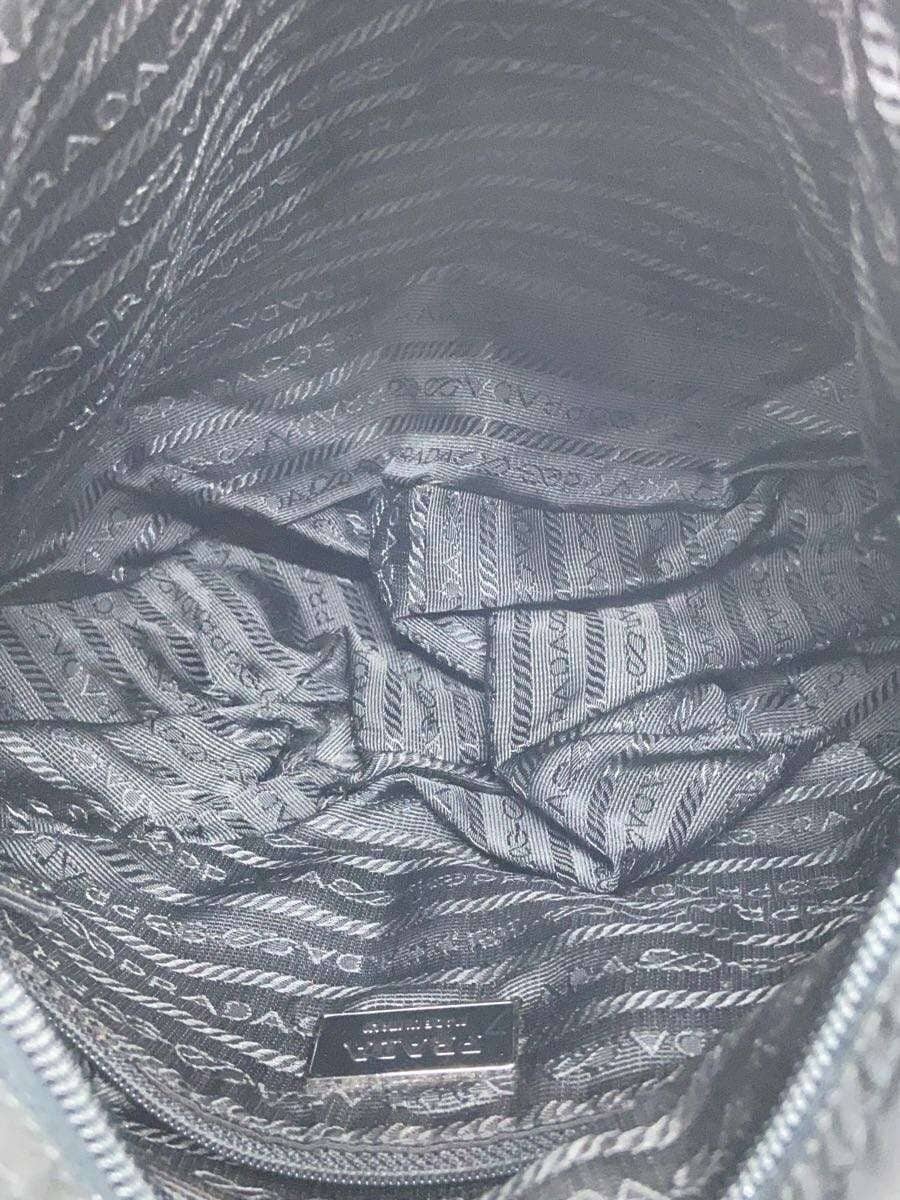 PRADA Triangle Leather Belt Shoulder Bag Nylon BLK Plain 6