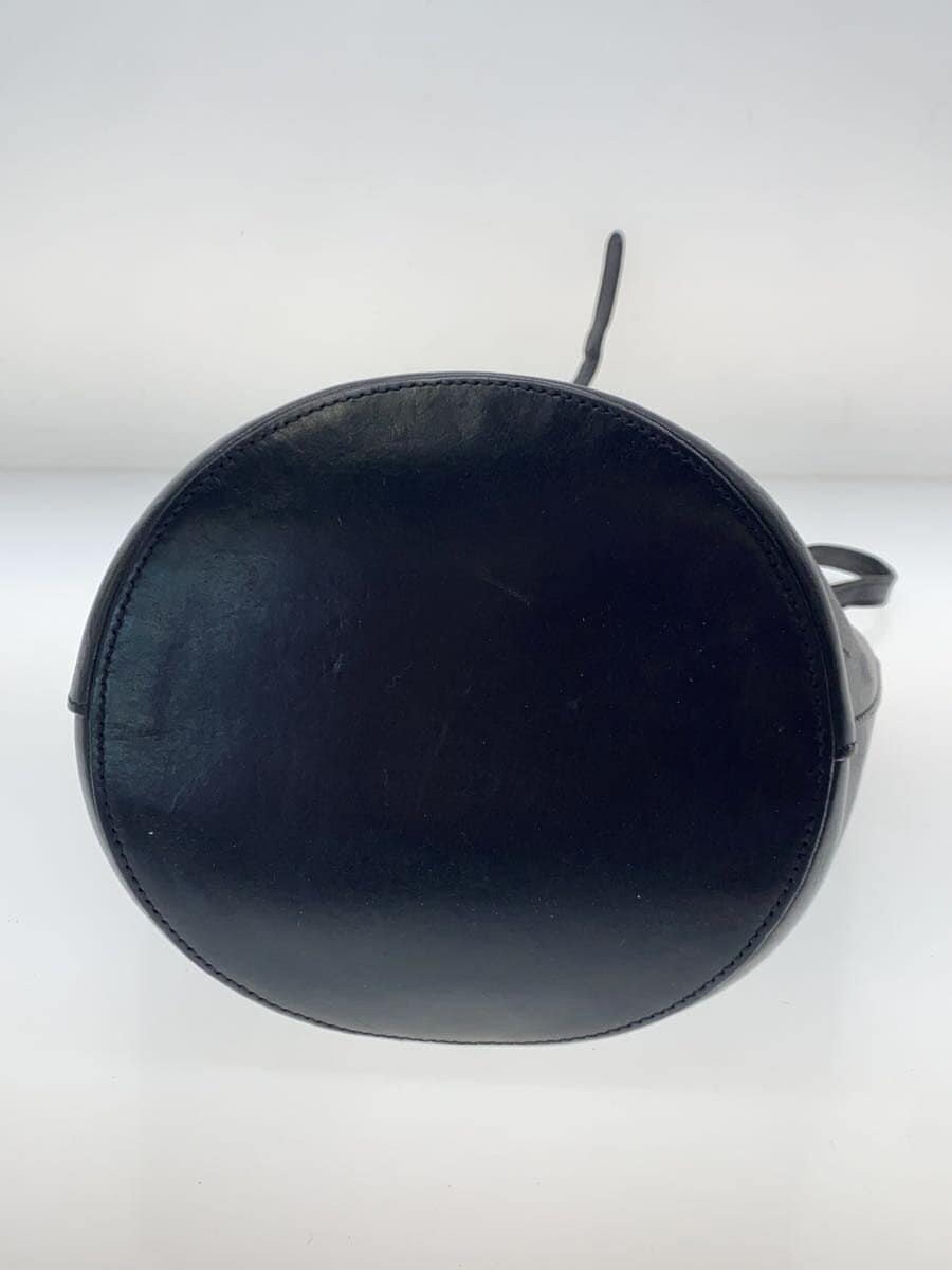 IL BISONTE Bucket Type 2WAY Shoulder Bag Leather BLK Plain 4