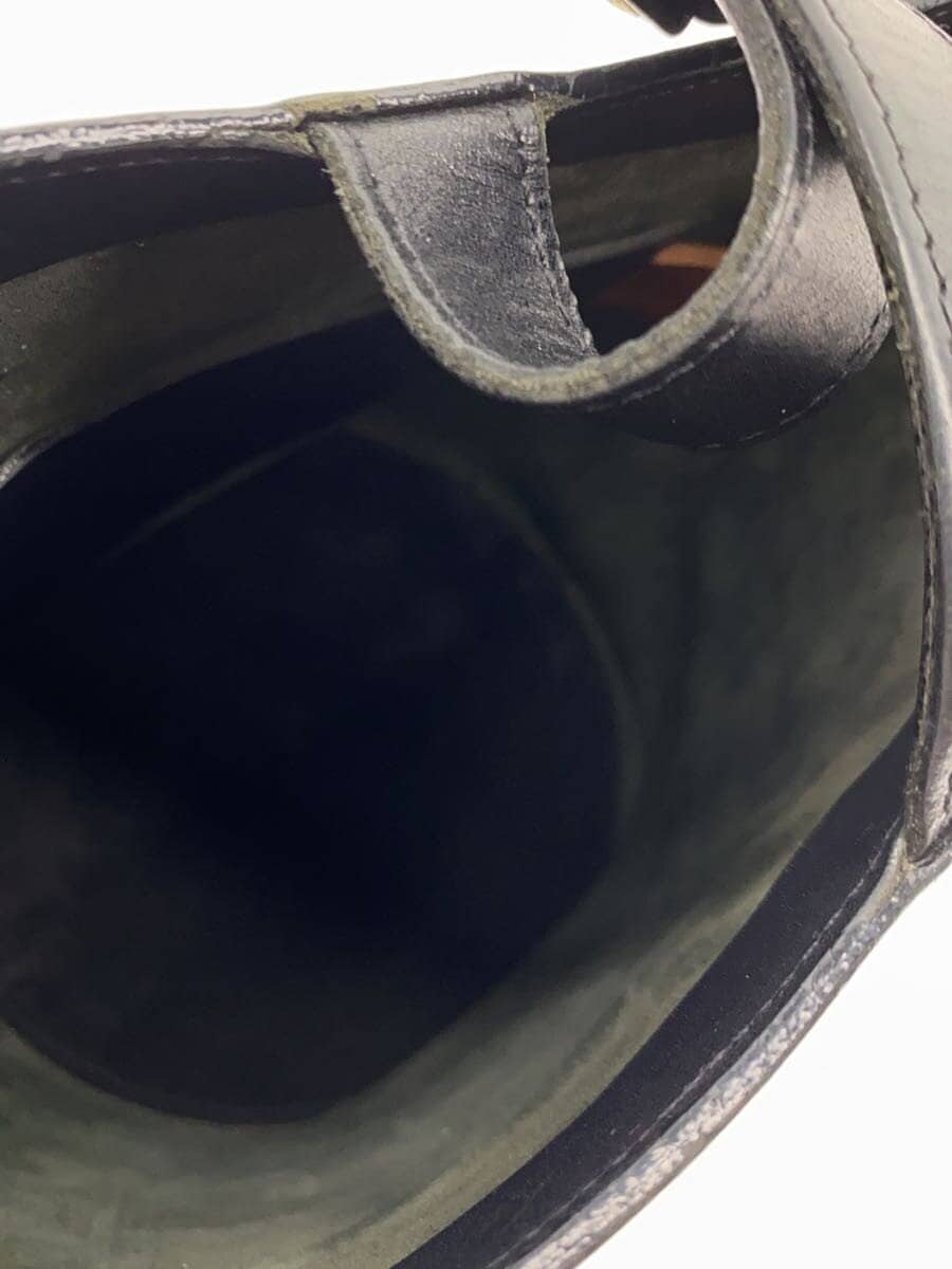 IL BISONTE Bucket Type 2WAY Shoulder Bag Leather BLK Plain 6