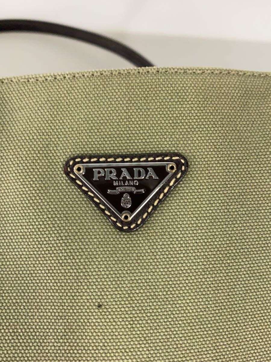 PRADA tote bag canvas KHK plain 5