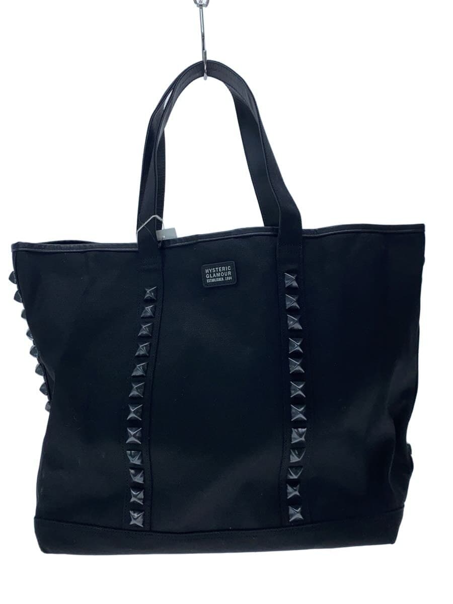 HYSTERIC GLAMOUR STUDS CANVAS Tote Bag Canvas BLK