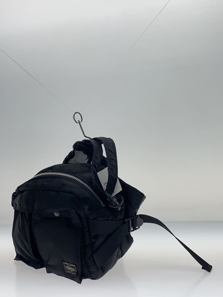 PORTER Tanker 2WAY Waist Bag Nylon Black Plain 2