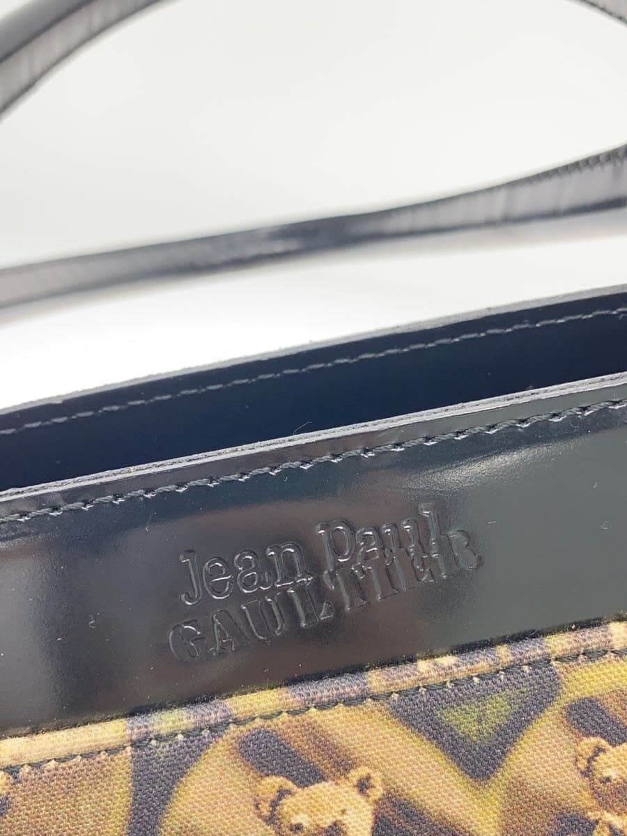 Jean Paul Gaultier tote bag canvas BLK all-over pattern antique doll & teddy 5