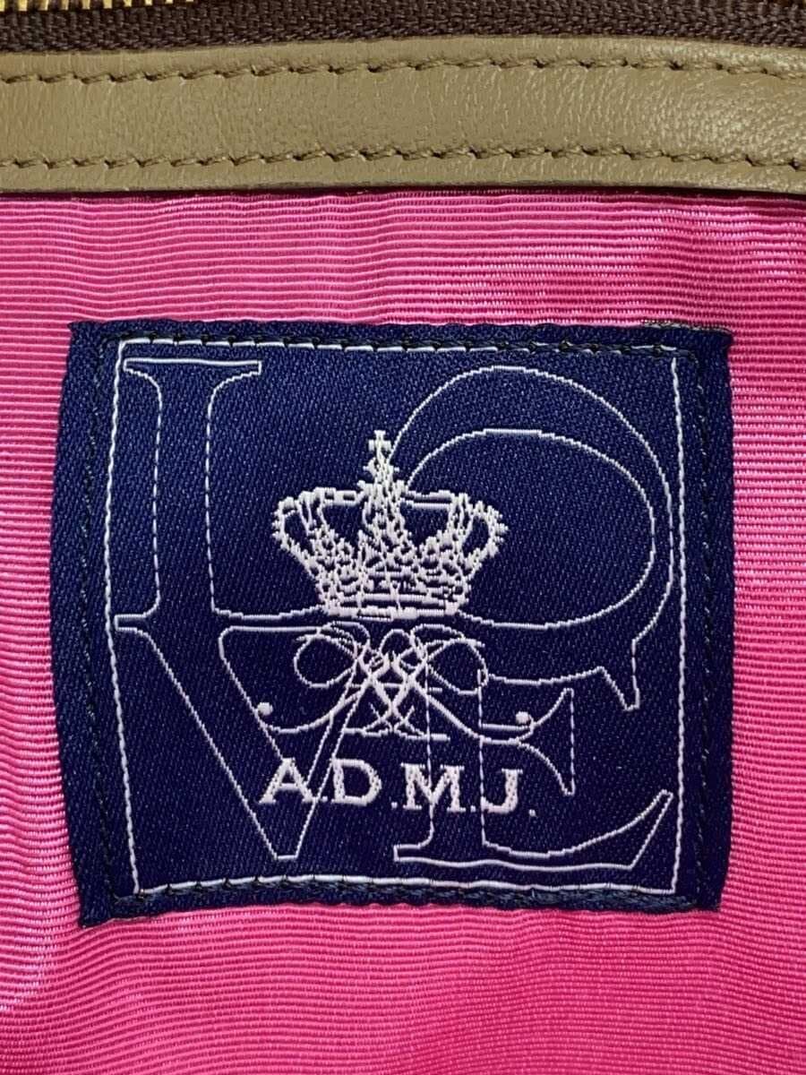 A.D.M.J. Crossbody Bag One Shoulder Bag Leather Brown x Pink 5