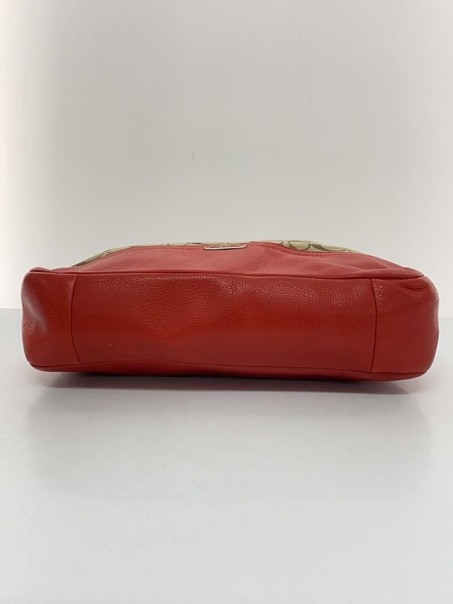 COACH Shoulder Bag Canvas Red Signature Pattern F23279 4