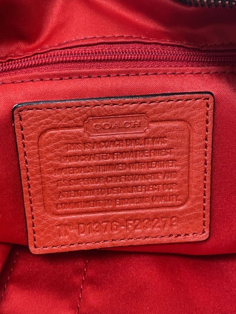 COACH Shoulder Bag Canvas Red Signature Pattern F23279 5