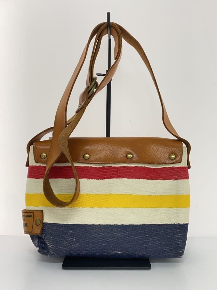 THE SUPERIOR LABOR Shoulder Bag Canvas Multicolor Stripe 3