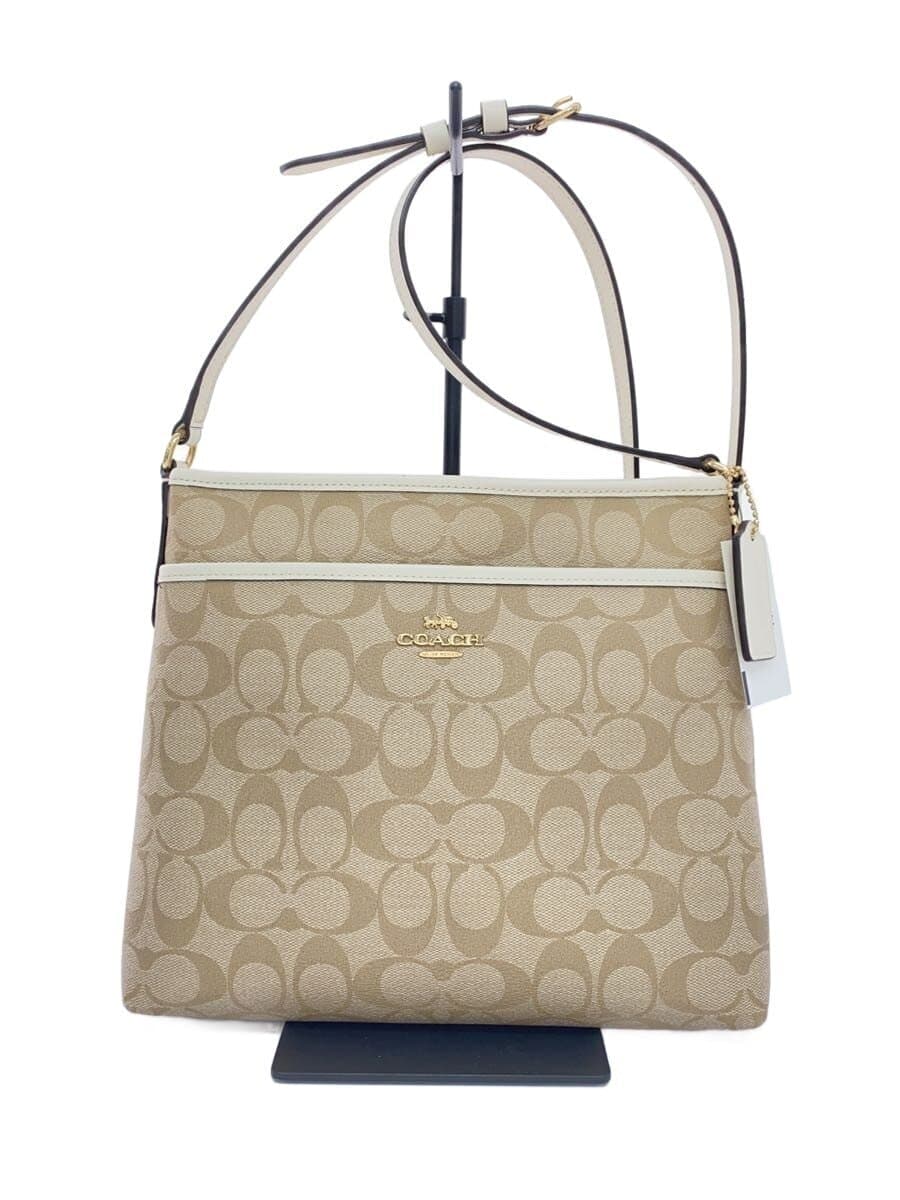 COACH Shoulder Bag PVC Beige Signature Pattern F29210