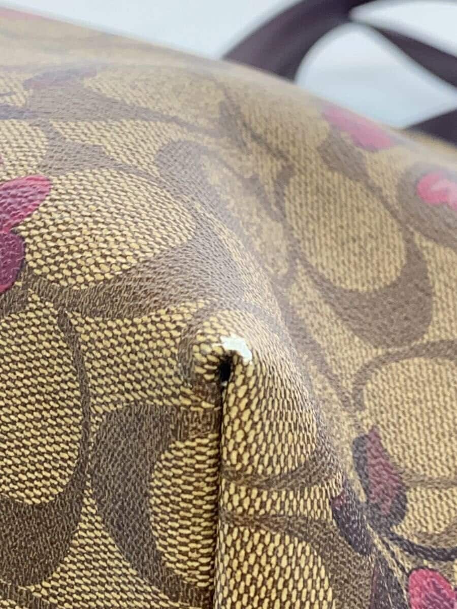COACH tote bag BRW flower pattern F88876 9