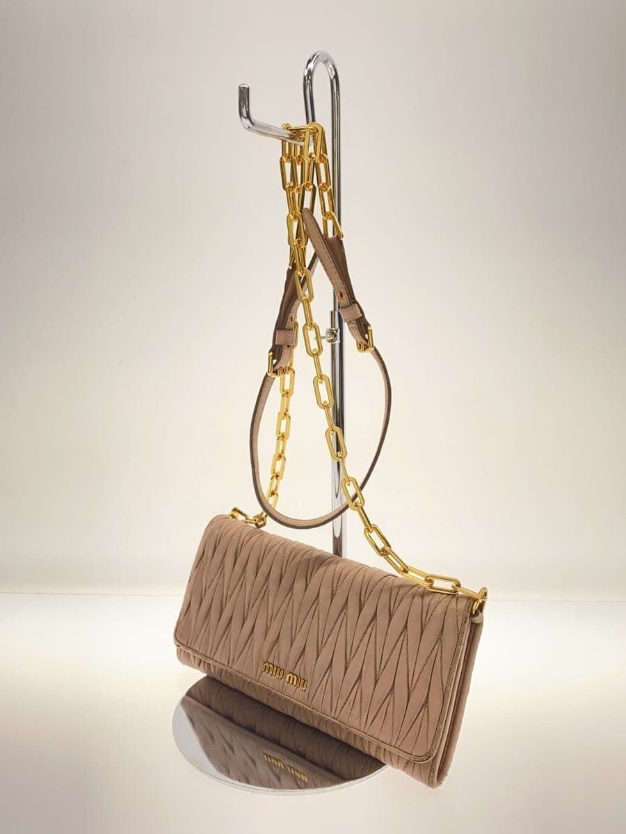 MIU MIU Shoulder Bag Leather PNK 2