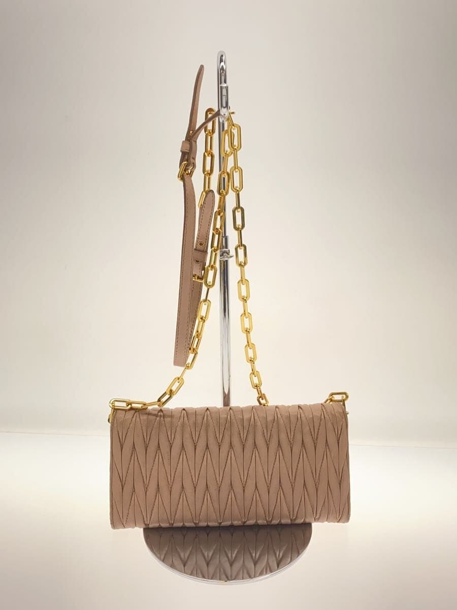 MIU MIU Shoulder Bag Leather PNK 3