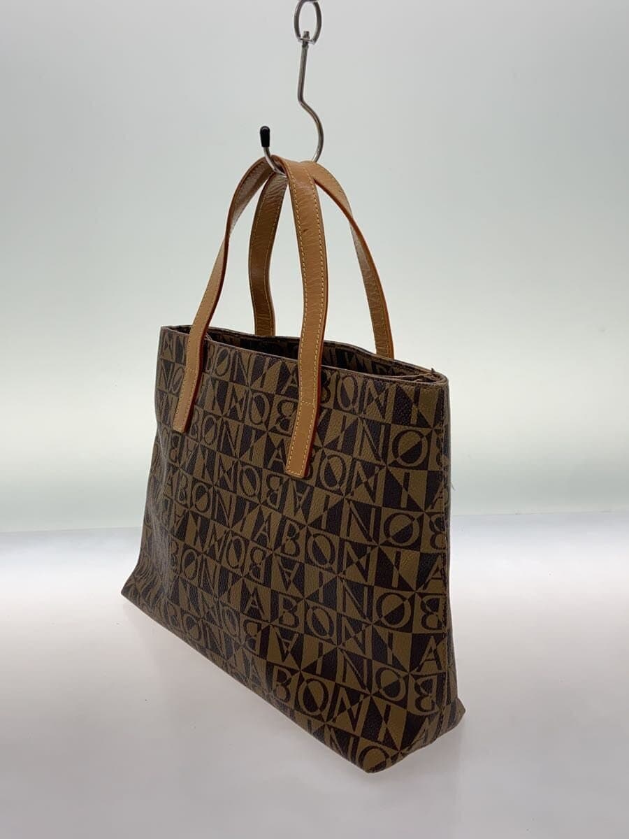 BONIA Tote Bag Leather BRW All Over Pattern 2