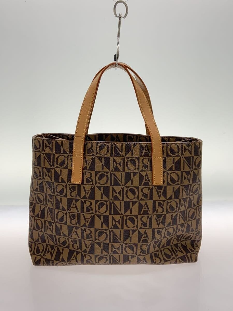 BONIA Tote Bag Leather BRW All Over Pattern 3