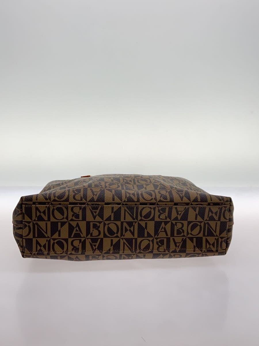 BONIA Tote Bag Leather BRW All Over Pattern 4
