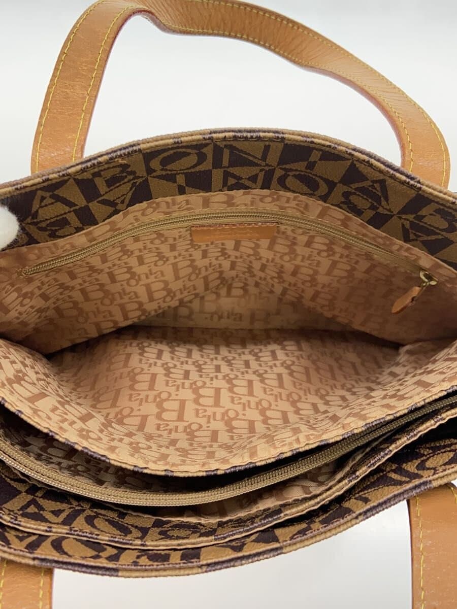 BONIA Tote Bag Leather BRW All Over Pattern 6