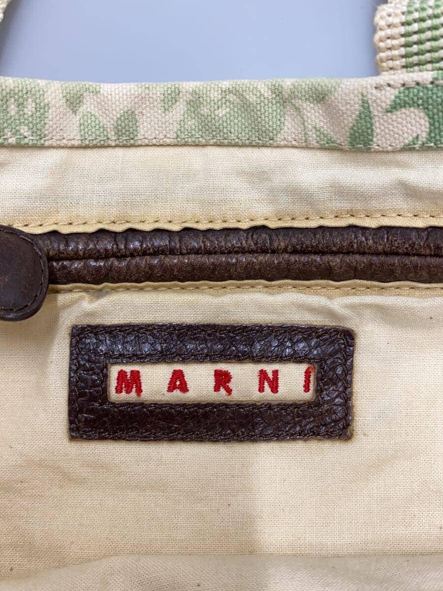 MARNI tote bag canvas GRN floral pattern 5