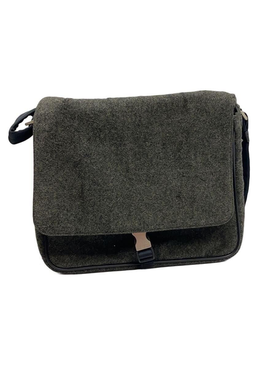 PRADA shoulder bag wool GRY solid color
