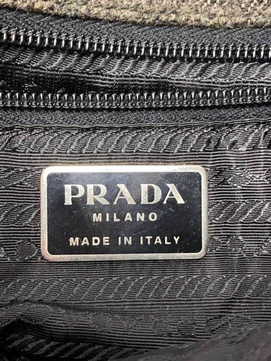 PRADA shoulder bag wool GRY solid color 5