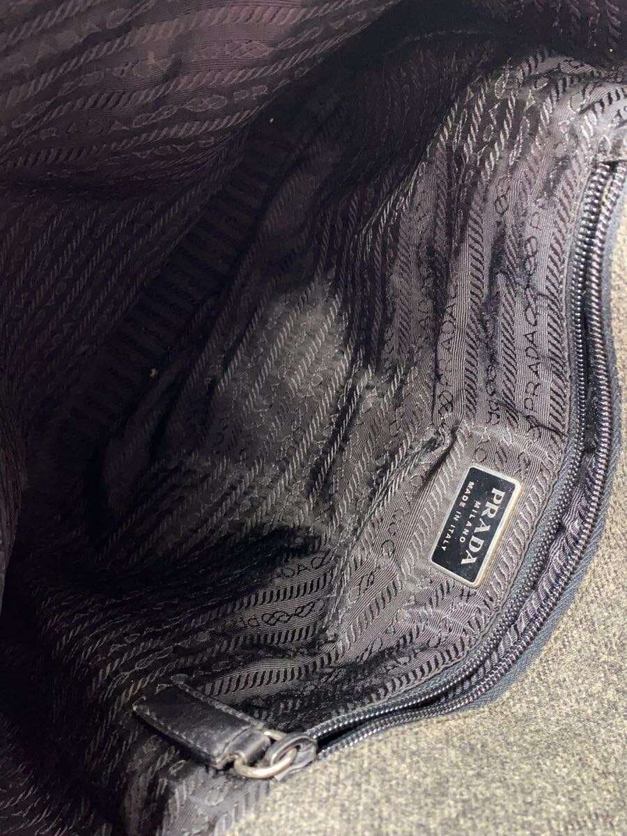 PRADA shoulder bag wool GRY solid color 6