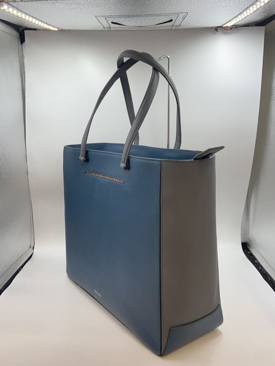 Paul Smith tote bag leather blue APS692 2