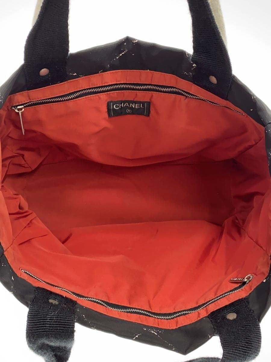 CHANEL Tote Bag BLK All Over Pattern 6