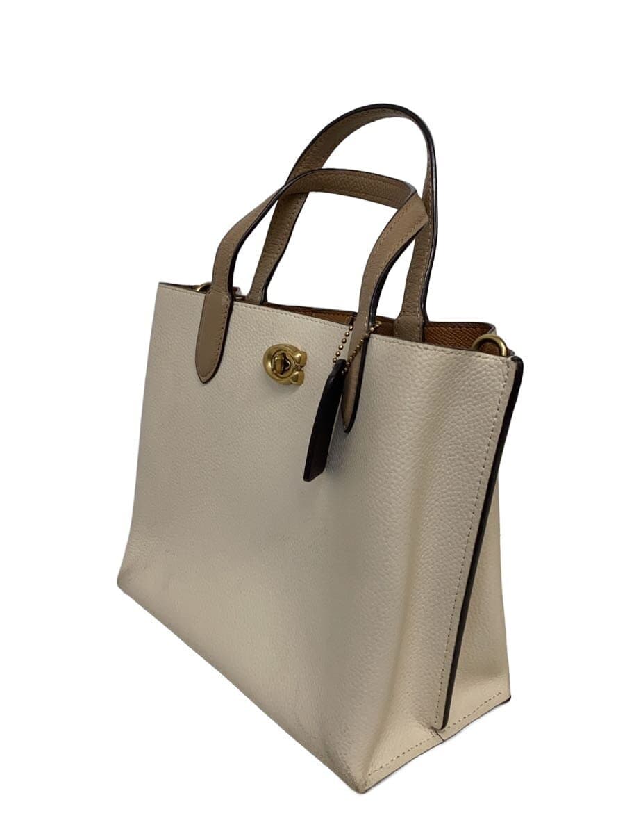 COACH Handbag Leather CRM Solid H2222-C8561 2