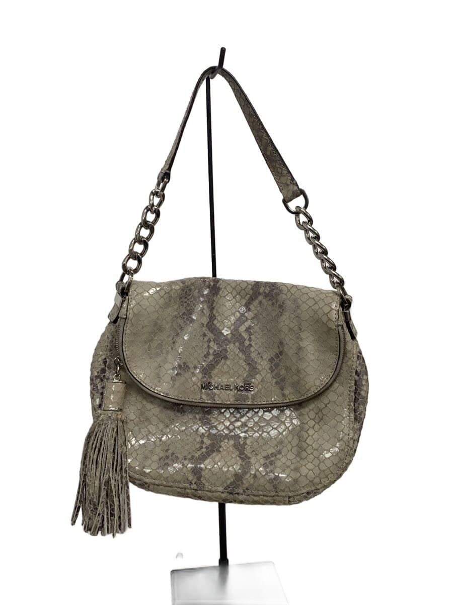 MICHAEL KORS Shoulder Bag Leather GRY Animal