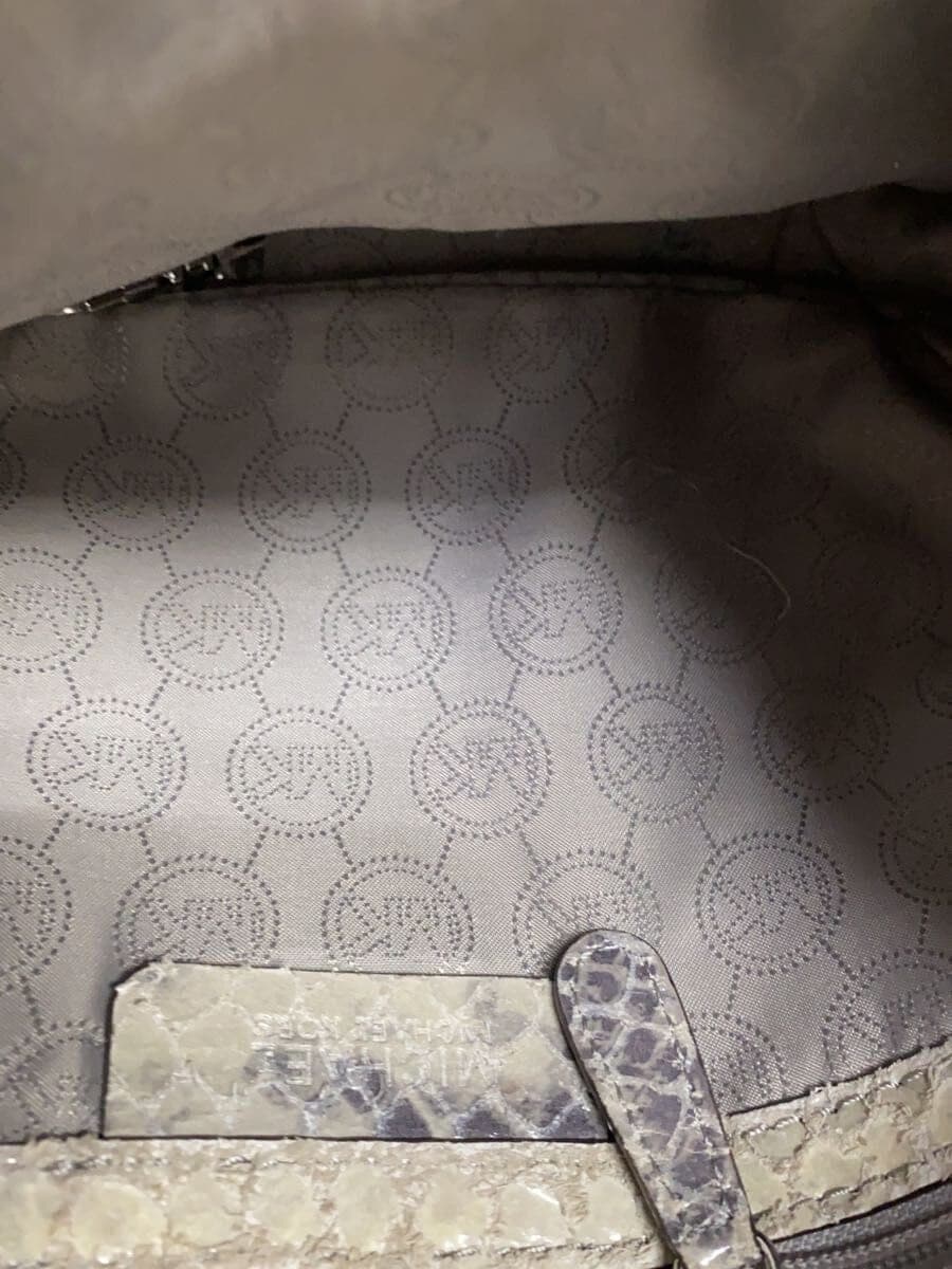 MICHAEL KORS Shoulder Bag Leather GRY Animal 6
