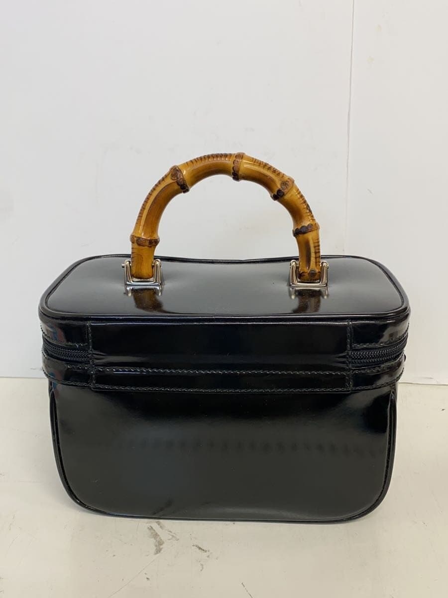 GUCCI shoulder bag enamel BLK bamboo vanity minor deterioration 3