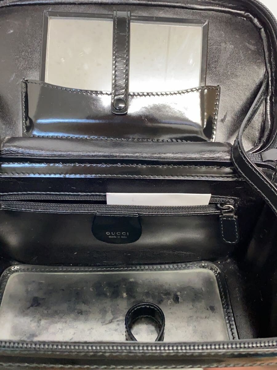 GUCCI shoulder bag enamel BLK bamboo vanity minor deterioration 6