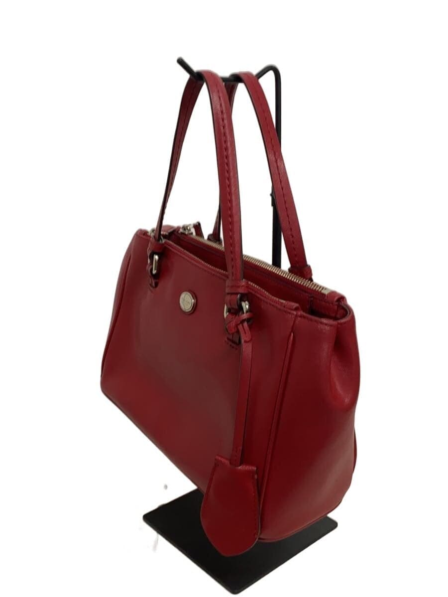 COACH Mini Jordan Double Zip 2WAY Handbag -- RED Solid 2