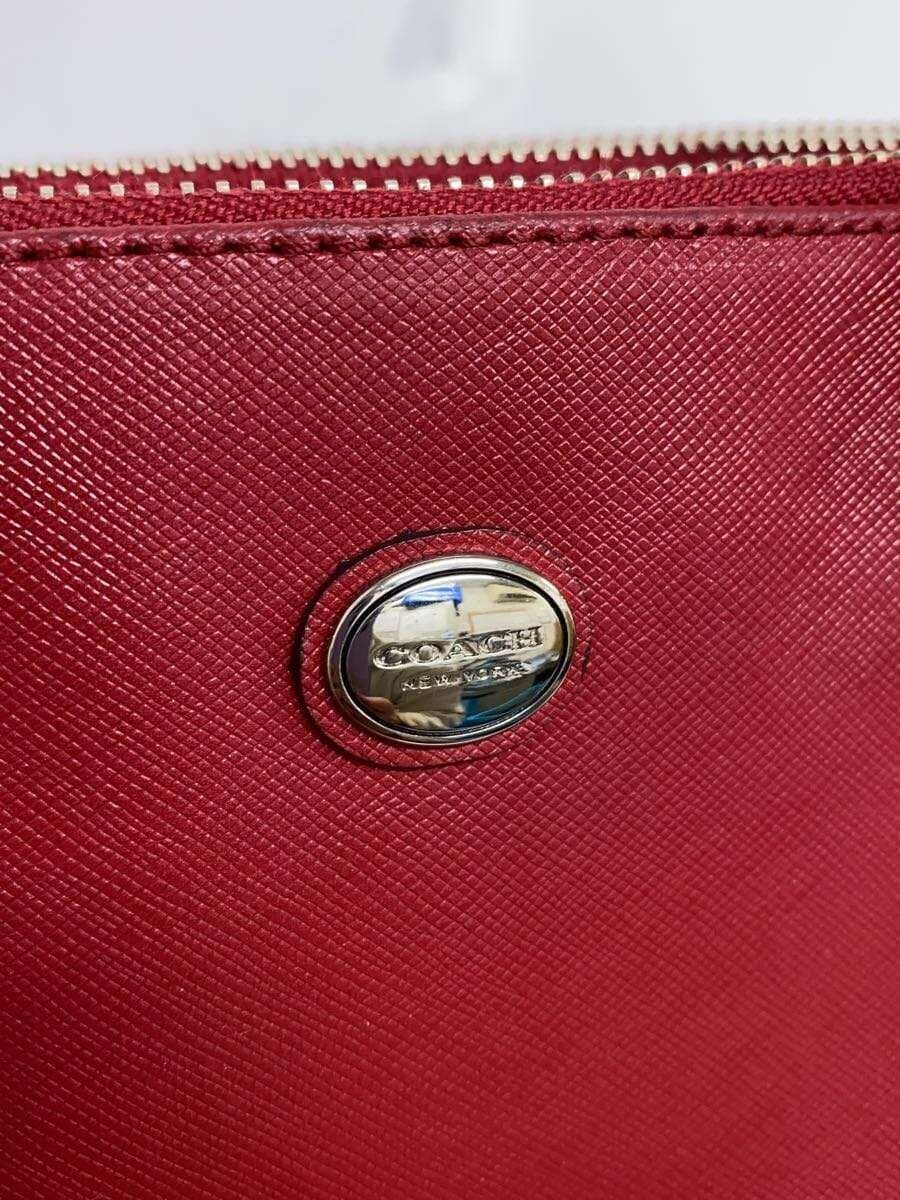 COACH Mini Jordan Double Zip 2WAY Handbag -- RED Solid 5