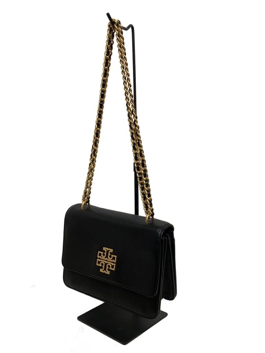 TORY BURCH Chain Shoulder Bag Leather BLK Plain 2