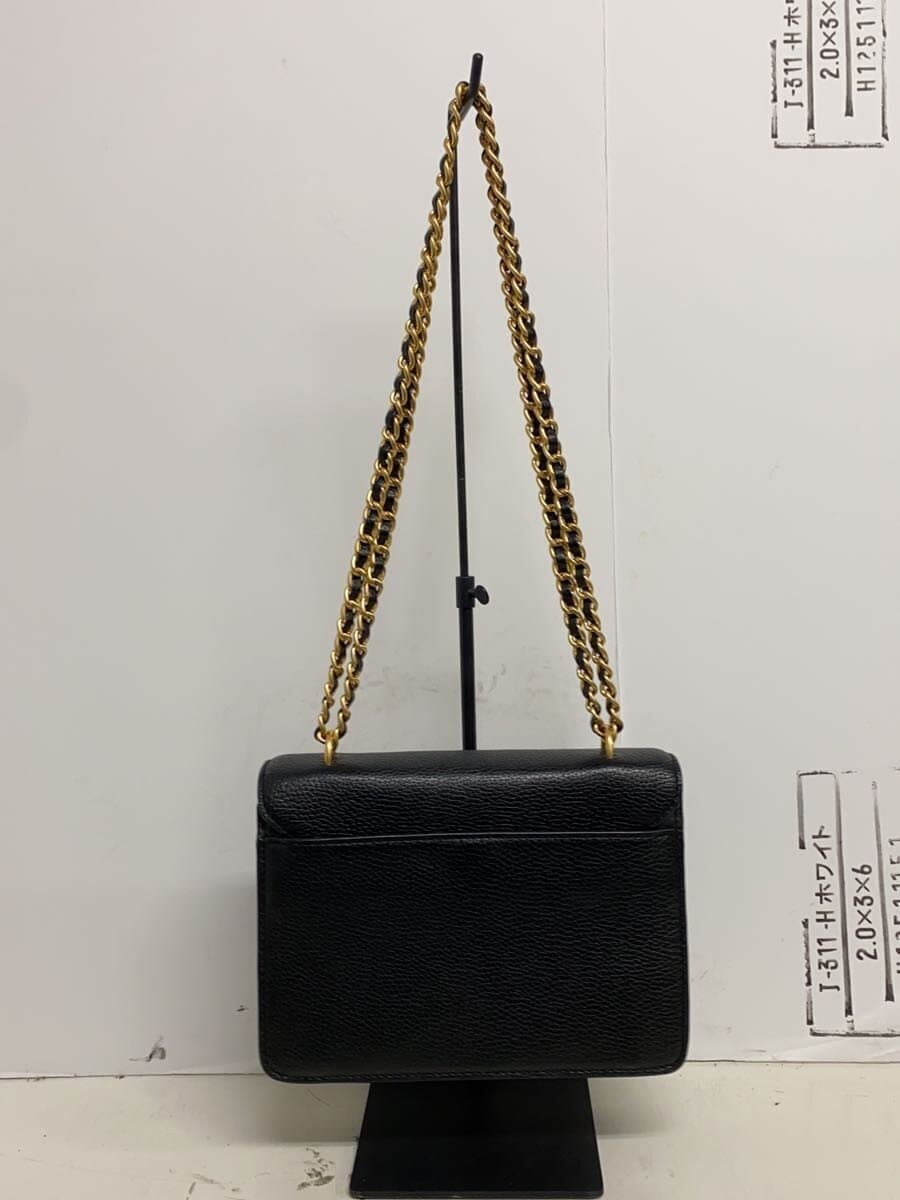 TORY BURCH Chain Shoulder Bag Leather BLK Plain 3