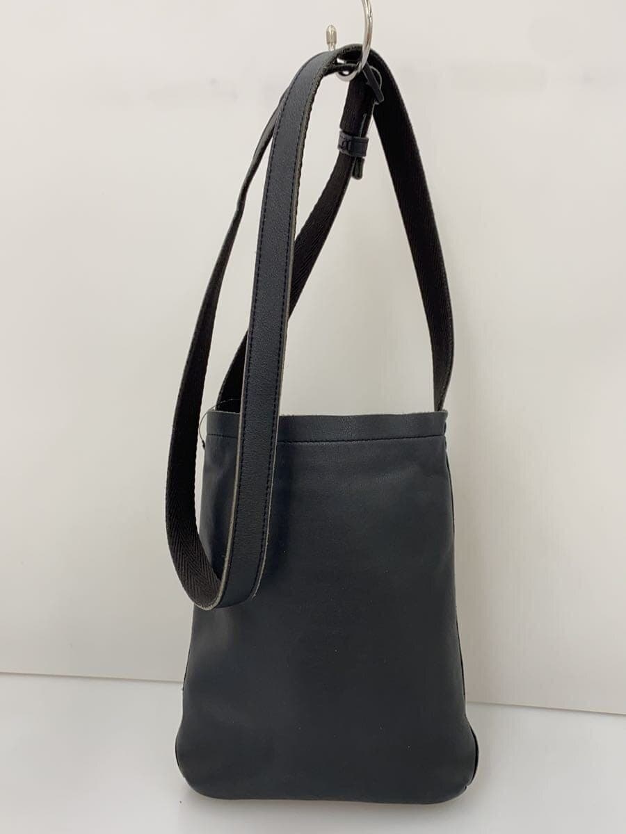 agnes b. Shoulder Bag Cowhide BLK Plain PAHO2-03 3