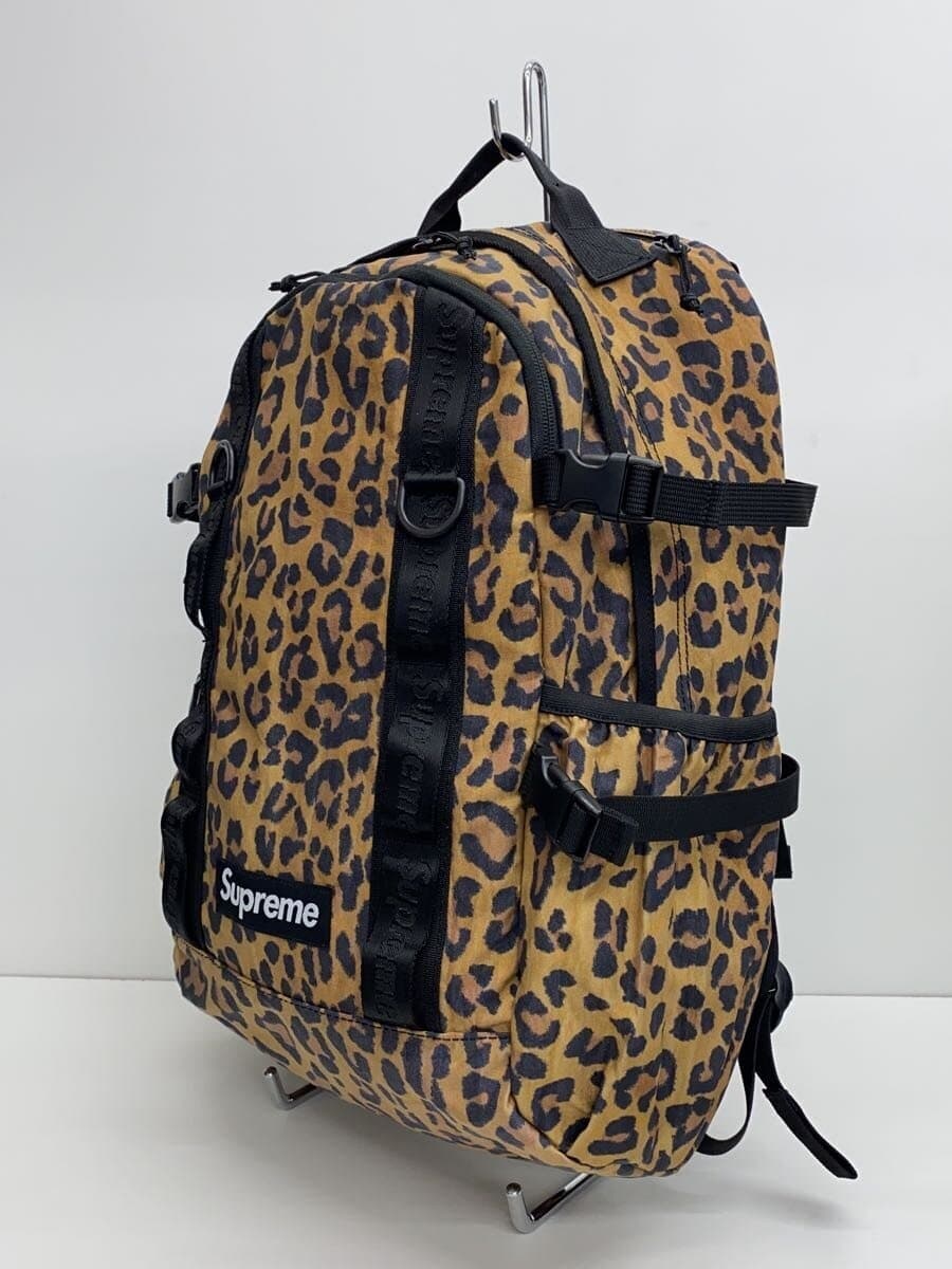 Supreme20AW Backpack Leopard Backpack Nylon BEG Animal 2